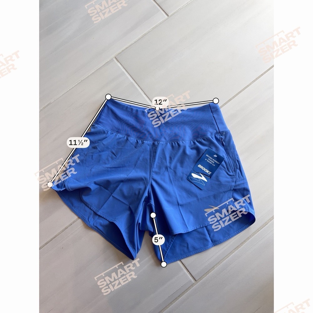 Brooks Women's Sz XS Chaser 5" Short 2.0 Bluebell Athletic Shorts Zipped Pocket - Picture 6 of 6